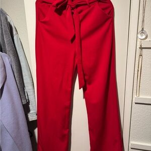 Red Women's Wide-Leg Pants